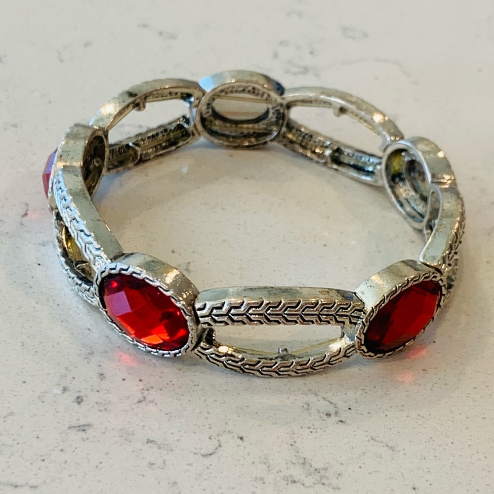 Red and Silver Bracelet